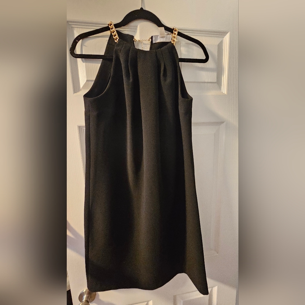 Michael Kors gold chain halter dress